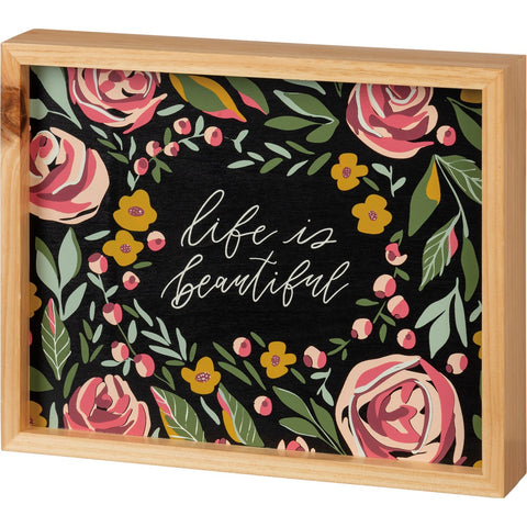 Inset Box Sign - Life Is Beautiful