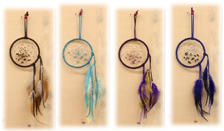 DREAM CATCHER LEATHER/BEADS 4" ASST